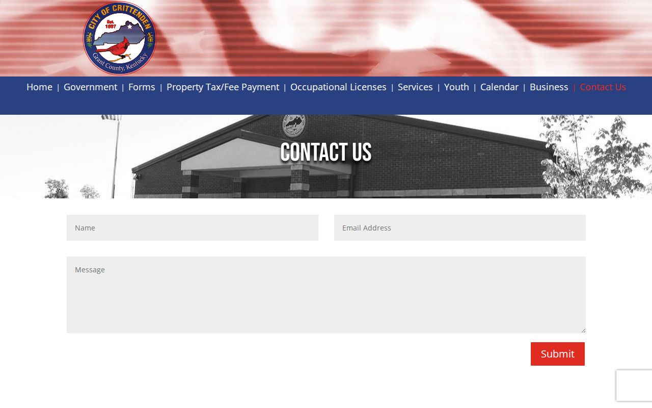 Crittenden official contact page for recent arrest routing